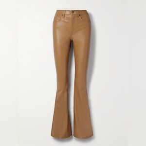 NWT Veronica Beard Beverly Faux Leather Skinny Flare Pant in Cognac Size 26